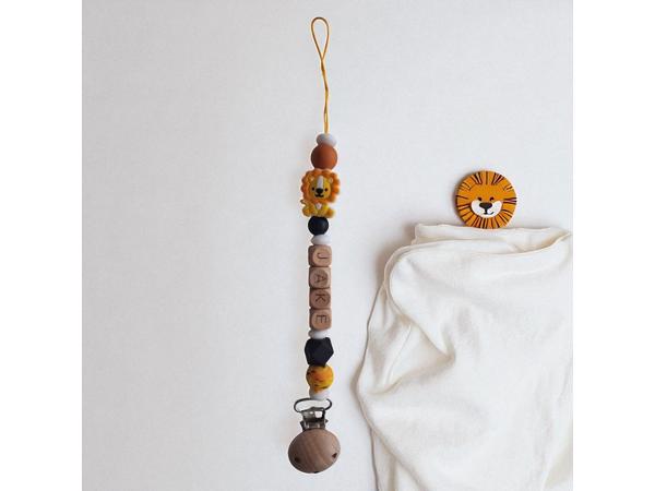 Gepersonaliseerde naam speenkoord oranje leeuwtje