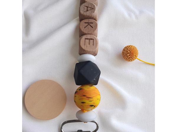 Gepersonaliseerde naam speenkoord oranje leeuwtje