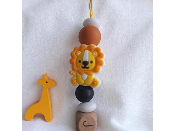 Gepersonaliseerde naam speenkoord oranje leeuwtje