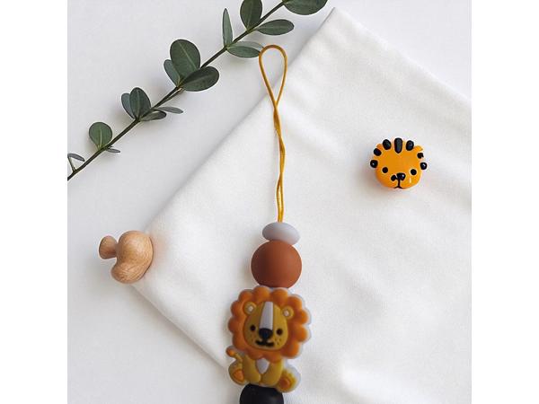 Gepersonaliseerde naam speenkoord oranje leeuwtje