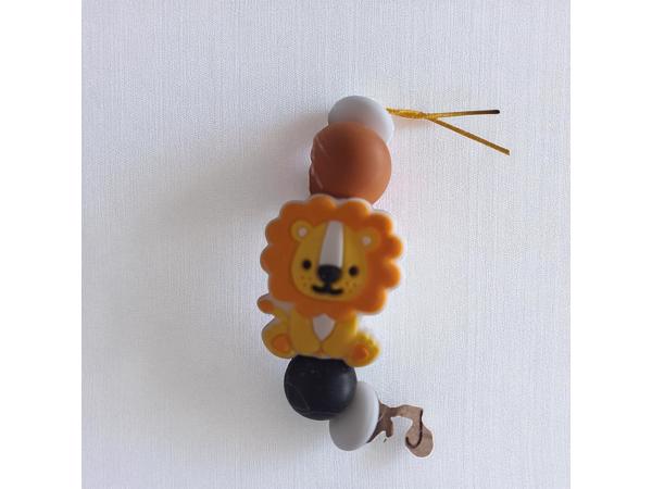 Gepersonaliseerde naam speenkoord oranje leeuwtje