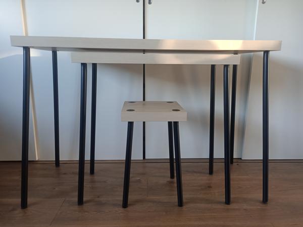 Ikea Fridnäs, twee tafels en één kruk