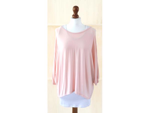 2in1 shirt wit/zwart, zwart/wit of roze/wit,  1 maat (nieuw)