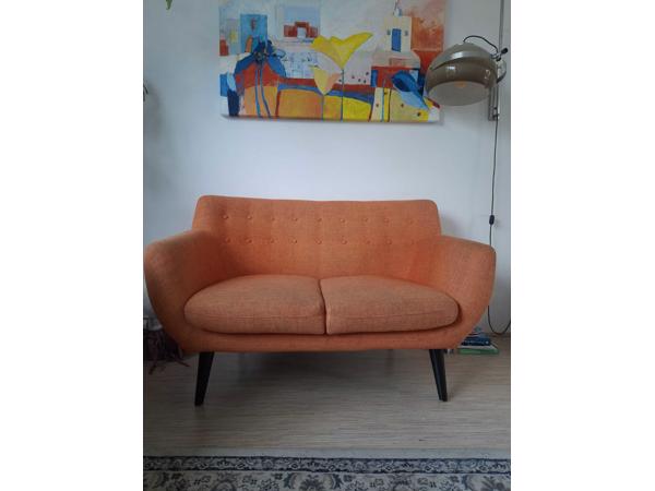 Retro Vintage oranje loveseat, tweezitter