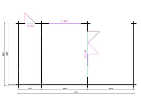 NIEUW Blokhut Wolfskap W4x3+3A