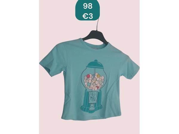 Glo-story t-shirt snoepmachine turquoise 98