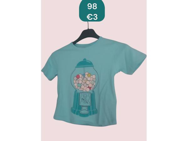 Glo-story t-shirt snoepmachine turquoise 98