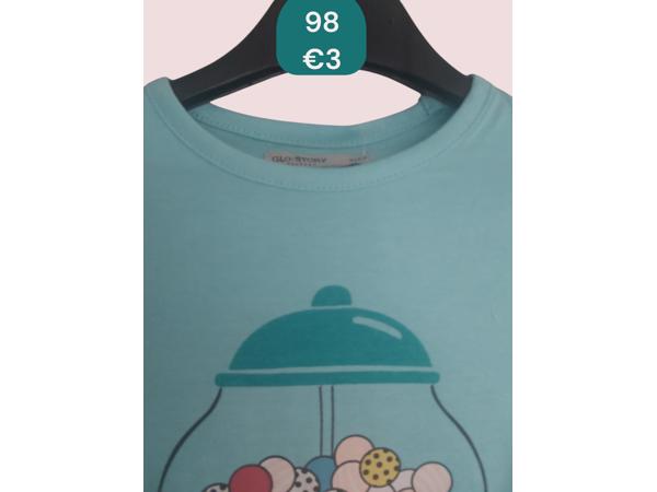 Glo-story t-shirt snoepmachine turquoise 98