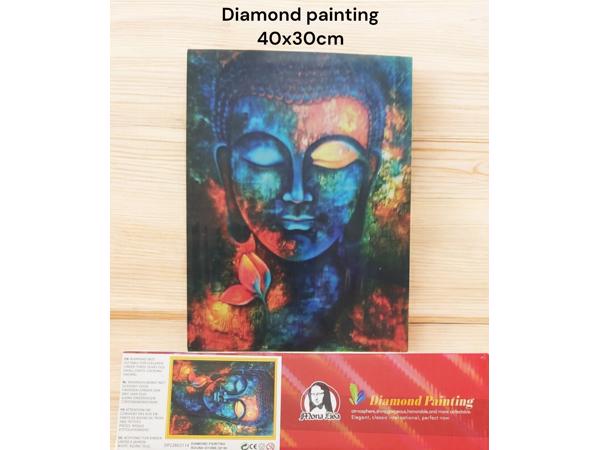 Diamond Painting Pakket - Boeddha veelkleurig - 40x30 cm - C