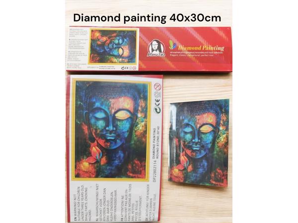 Diamond Painting Pakket - Boeddha veelkleurig - 40x30 cm - C