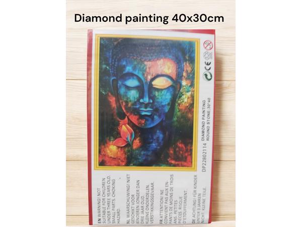 Diamond Painting Pakket - Boeddha veelkleurig - 40x30 cm - C