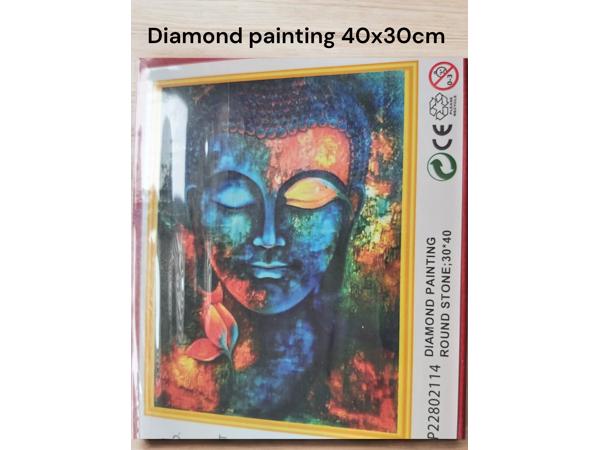 Diamond Painting Pakket - Boeddha veelkleurig - 40x30 cm - C