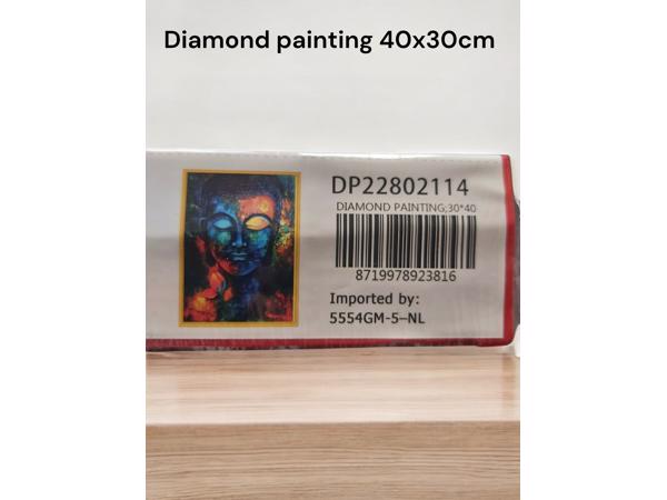 Diamond Painting Pakket - Boeddha veelkleurig - 40x30 cm - C