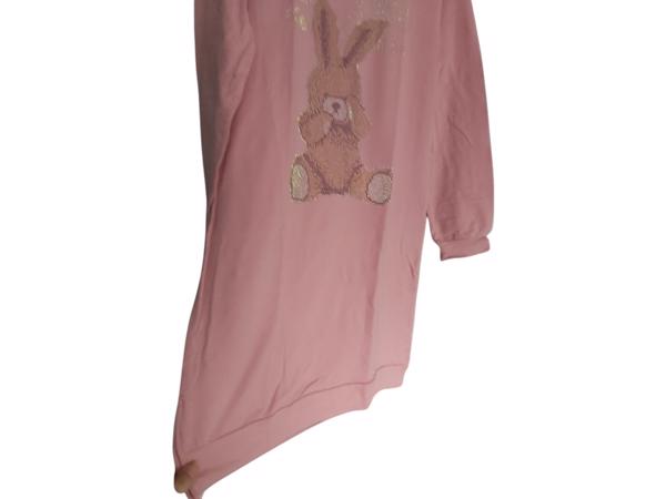 Sweat jurk strass steentjes roze L/XL