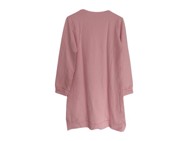 Sweat jurk strass steentjes roze L/XL