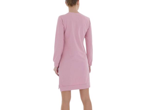 Sweat jurk strass steentjes roze L/XL