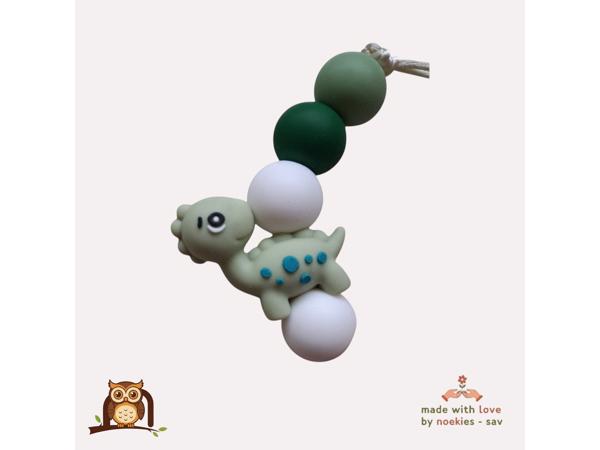 nr 3 noekies naam speenkoord dino bloem khaki wit