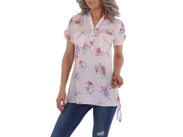 Metrofive bloemen tuniek shirt lichtroze S