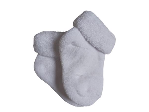 baby sokken  aangenaam zacht badstof met omslag kleur wit ma