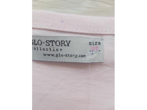 Glo-Story t-shirt gezichtje met bolletje roze 158
