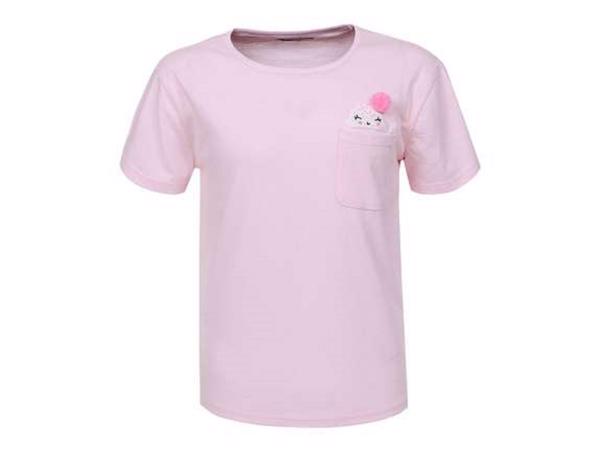 Glo-Story t-shirt gezichtje met bolletje roze 158