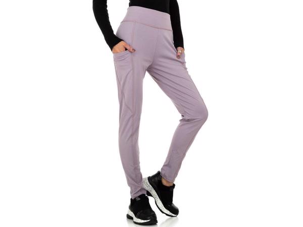 Fashion stretchy sport broek hoge taille lila paars S/M