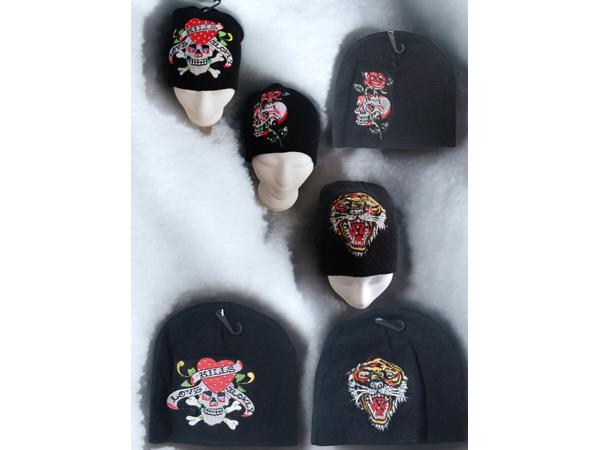 set van 3x glitter skull mutsen