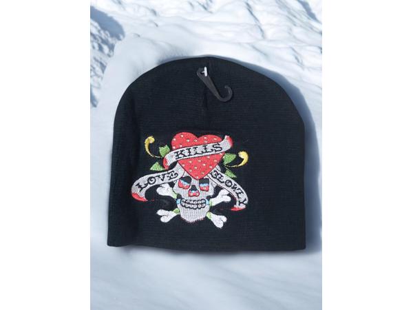 set van 3x glitter skull mutsen