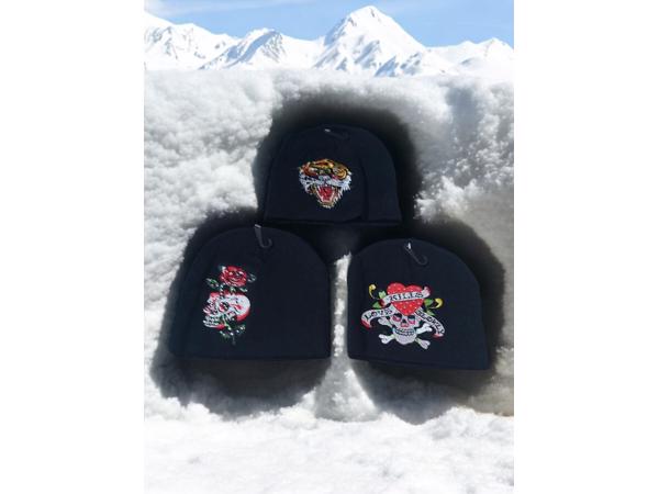 set van 3x glitter skull mutsen