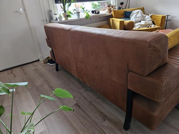 2,5 zits leren cognac bank