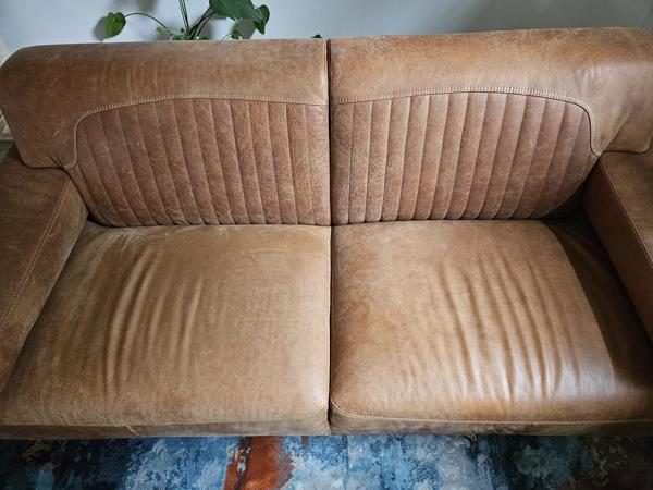 2,5 zits leren cognac bank