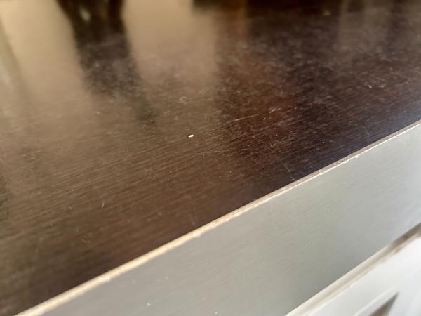 Massief grenen aanrechtblad + spoelbak + kraan