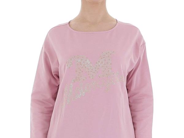 Arino sweatjurk motorcycle strass steentjes roze XL/XXL