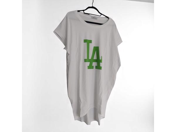 Shirt jurk LA wit groen one size