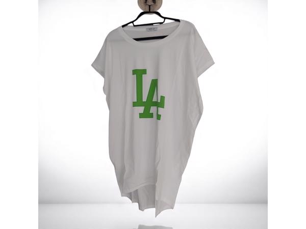 Shirt jurk LA wit groen one size
