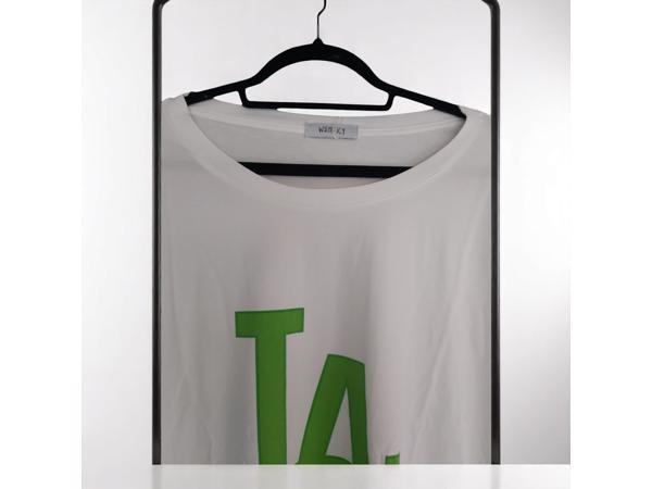 Shirt jurk LA wit groen one size