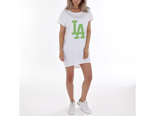 Shirt jurk LA wit groen one size