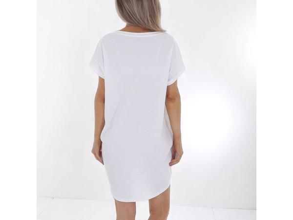 Shirt jurk LA wit groen one size