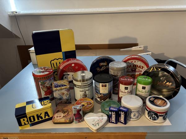 23 blikken, oud en nieuw, bus blik trommel LOS TE KOOP