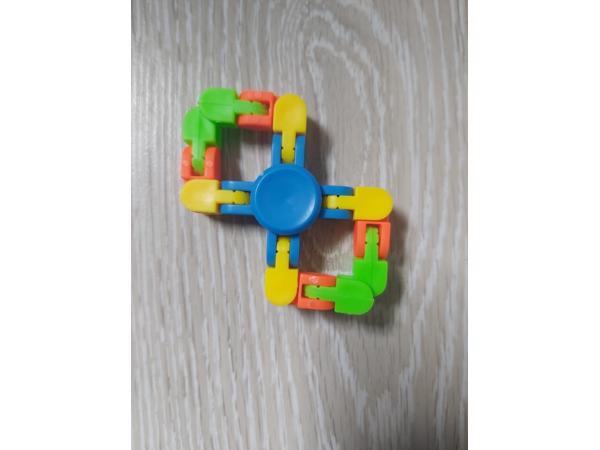 Flexibele Fidget Spinner blauw meerkleurig