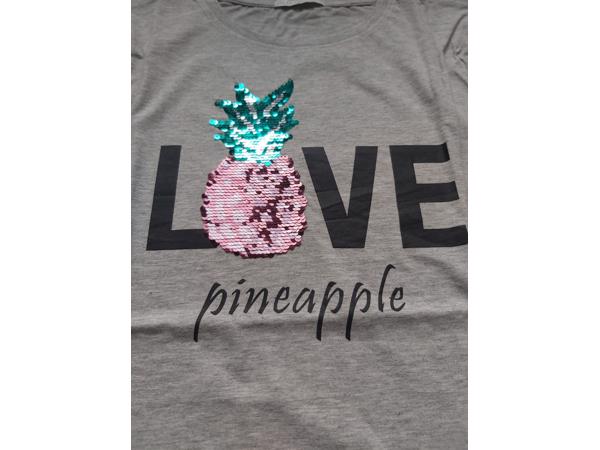 Glo-story t-shirt grijs love pineapple S