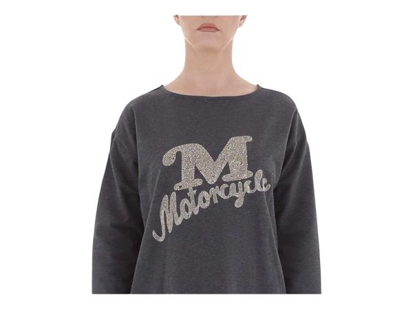 Sweat jurk motorcycle strass steentjes grijs XL/XXL