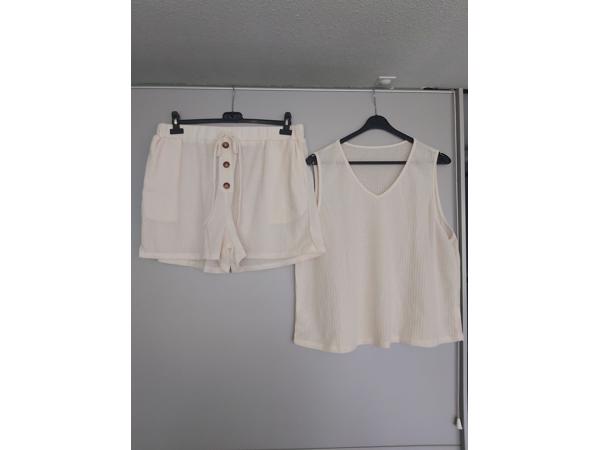 2 delige dames set creme XXL