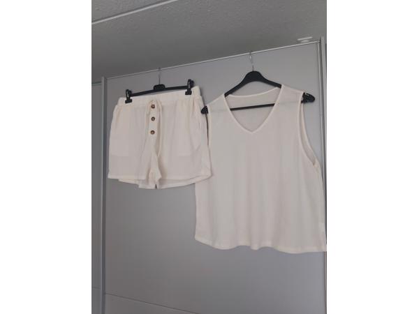 2 delige dames set creme XXL