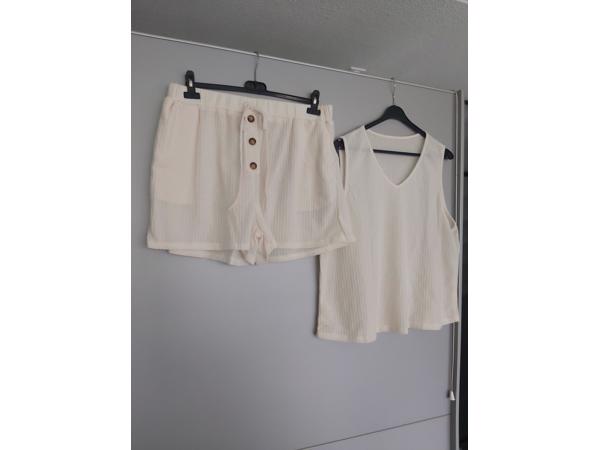 2 delige dames set creme XXL