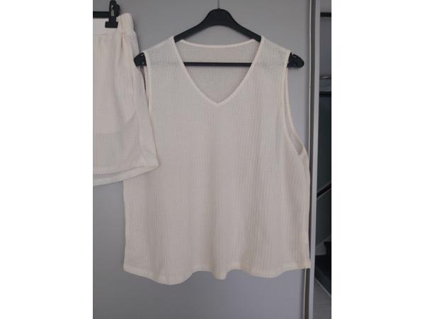 2 delige dames set creme XXL