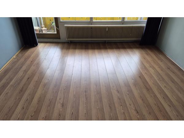 Laminaat ongeveer 55m2 uiterlijk 7 juni eruit.
