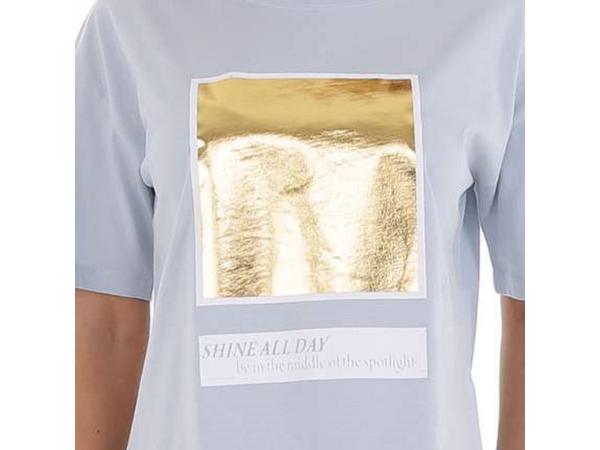 Glo-Story t-shirt Shine all day lichtblauw XL/42