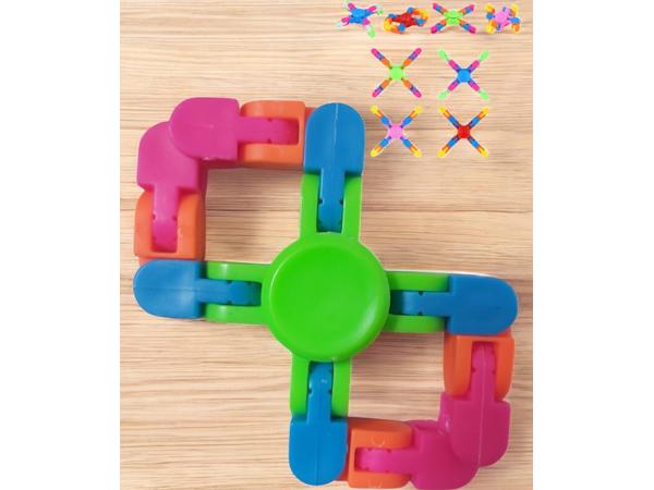 Flexibele Fidget Spinner groen meerkleurig