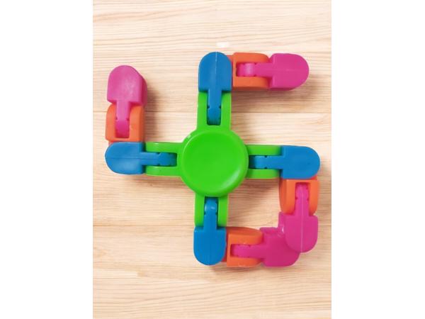 Flexibele Fidget Spinner groen meerkleurig